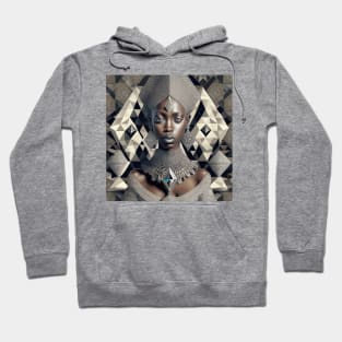 [AI Art] African Beauty with Diamonds, in the style of Escher Hoodie